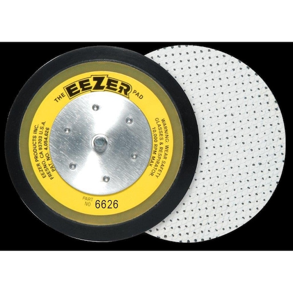 Eezer Products 6in PSA Backing Pad, Fully Molded, Aluminum Backing , Autobody & Fine Finishing, 10,000 RPM 6626 - main